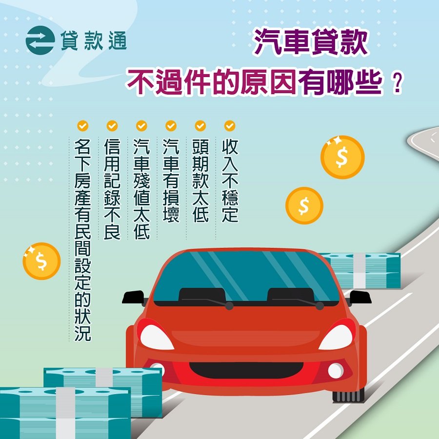 汽車貸款不過件的原因有哪些？